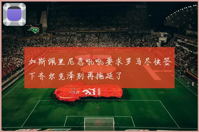 加斯佩里尼急吼吼要求罗马尽快签下齐尔克泽别再拖延了